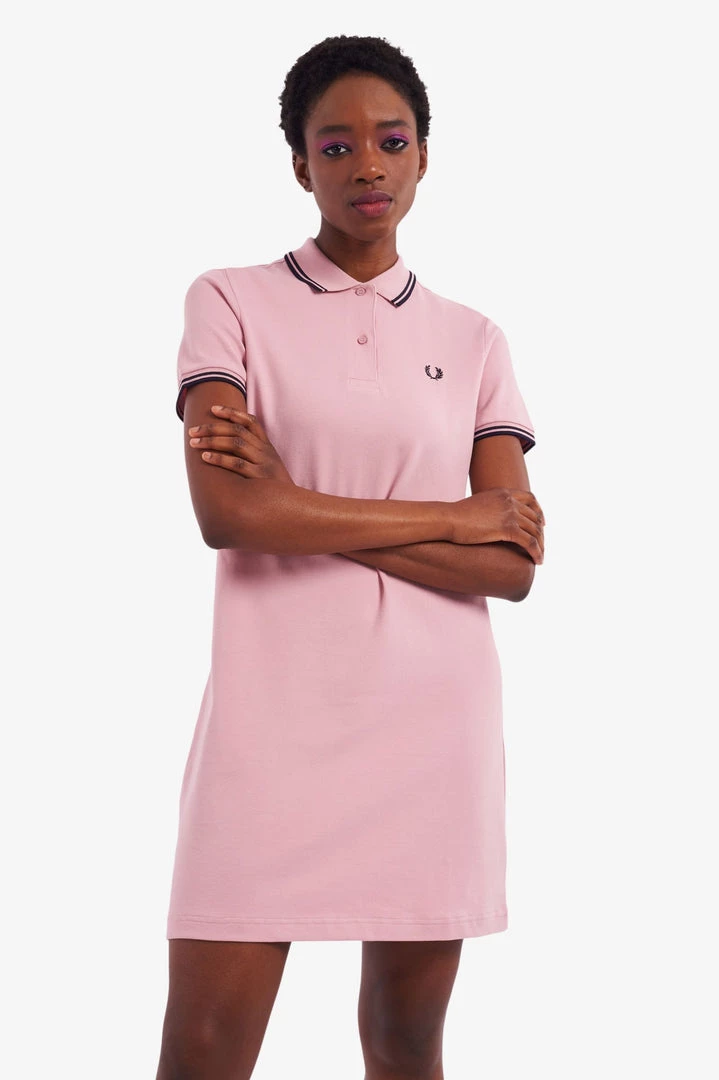 Fred Perry Twin Tipped Polo Dress Chalky Pink 7 Fred Perry Twin Tipped Polo Dress Chalky Pink