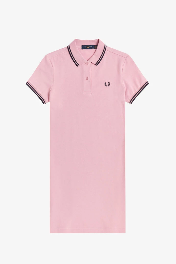 Fred Perry Twin Tipped Polo Dress Chalky Pink 4 Fred Perry Twin Tipped Polo Dress Chalky Pink