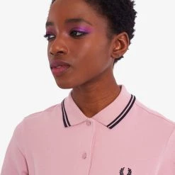 Fred Perry Twin Tipped Polo Dress Chalky Pink 10 Fred Perry Twin Tipped Polo Dress Chalky Pink