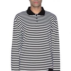 KillStar Guys Damon Collar Black & White Striped Shirt (Unisex)