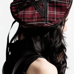 KillStar Dark Fate Beret Blood Plaid Gals