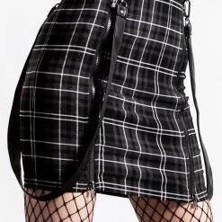 KillStar Daze Of Our Lives Mini Skirt Ash Gray Plaid