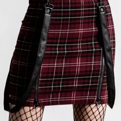 KillStar Daze Of Our Lives Mini Skirt Blood Red Plaid