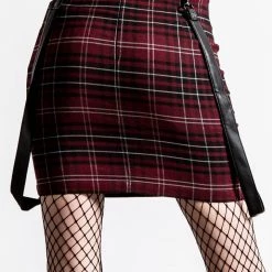 KillStar Daze Of Our Lives Mini Skirt Blood Red Plaid