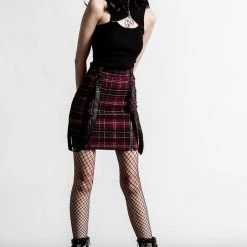 KillStar Daze Of Our Lives Mini Skirt Blood Red Plaid