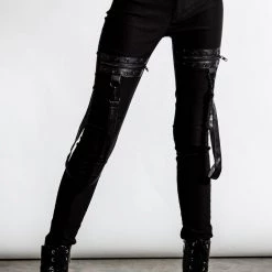 KillStar Gals Dead Resistance Skinny Jeans Black