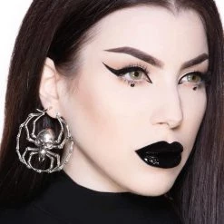 KillStar Deadly Hoop Earrings Silver
