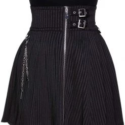 KillStar Devil In Disguise Pinstriped Skirt Gals