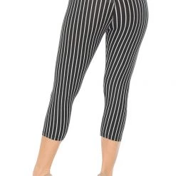 DeadRockers Black Pinstripe Capri Leggings