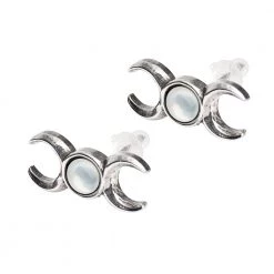 Alchemy Of England Triple Moon Goddess Stud Earrings Gals