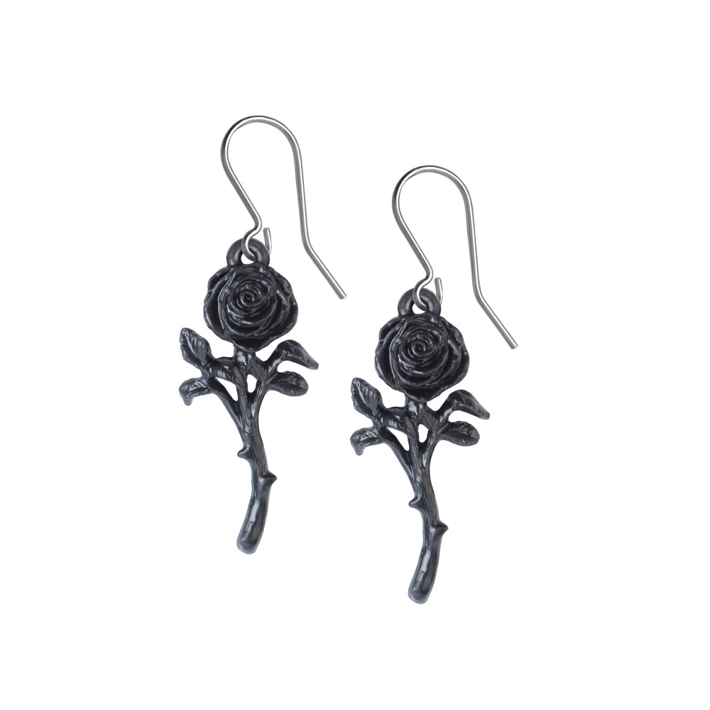 Alchemy Of England Gals Black Rose Earrings 3 Alchemy Of England Gals Black Rose Earrings