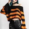 KillStar Gals Eerie Orange/Black Knit Sweater