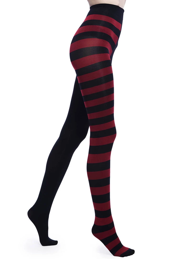 KillStar Blood Red Striped Ella Tights Gals 5 KillStar Blood Red Striped Ella Tights Gals