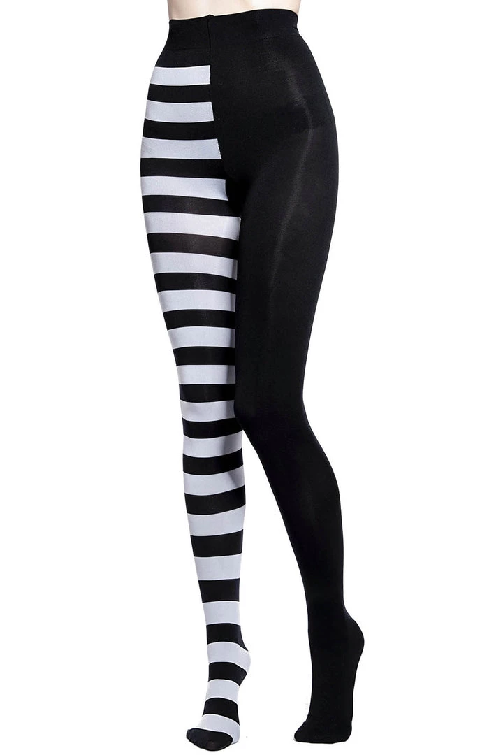 KillStar Black & White Striped Ella Tights 5 KillStar Black & White Striped Ella Tights