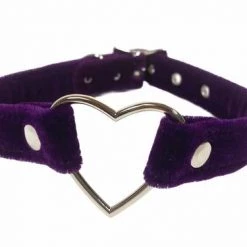 Funk Plus Gals Purple Velvet Heart Ring Choker