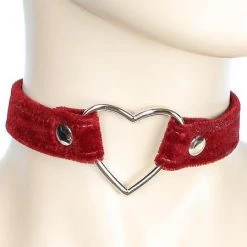 Funk Plus Red Velvet Heart Ring Choker