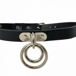 Funk Plus Last Rockers Vegan Double Ring Bondage Choker Black
