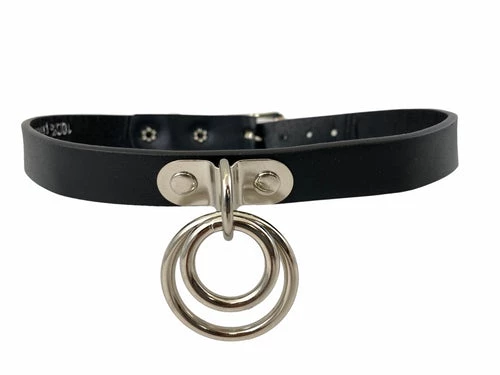 Funk Plus Last Rockers Vegan Double Ring Bondage Choker Black 3 Funk Plus Last Rockers Vegan Double Ring Bondage Choker Black