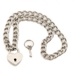 Funk Plus Gals Silver Chain Heart Lock Necklace