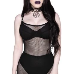 KillStar Gals Feral AF Black Fishnet Dress