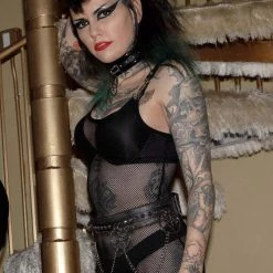 KillStar Gals Feral AF Black Fishnet Dress