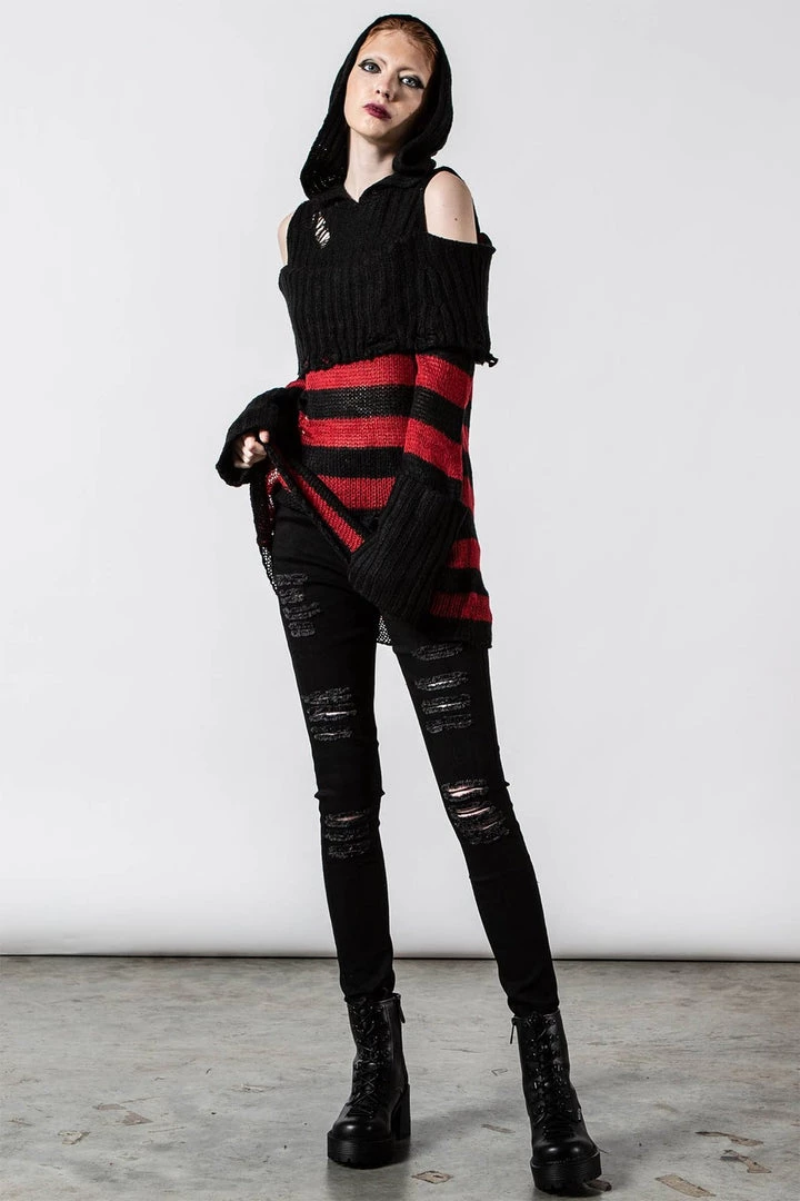 KillStar Gals Freddy Hooded Knit Sweater (Unisex) 6 KillStar Gals Freddy Hooded Knit Sweater (Unisex)