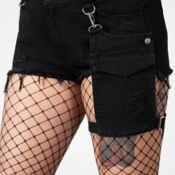 KillStar Gals Fury Road Denim Garter Shorts
