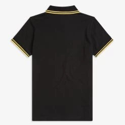 Fred Perry Polo Womens Black / Champagne Gals