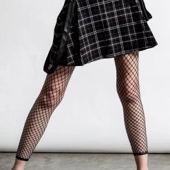 KillStar Gunner Pleated Skirt Ash Gray Plaid Gals