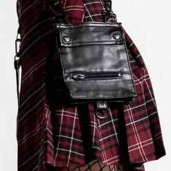 KillStar Gunner Pleated Skirt Blood Red Plaid Gals 8 KillStar Gunner Pleated Skirt Blood Red Plaid Gals