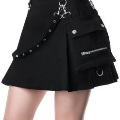 KillStar Gals Gunner Pleated Mini Skirt