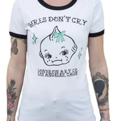 Lowbrow Art Company Gals Girls Don't Cry Ringer Tee
