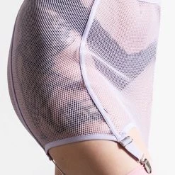 KillStar Heartbeats Fishnet Skirt Pastel Lilac Gals