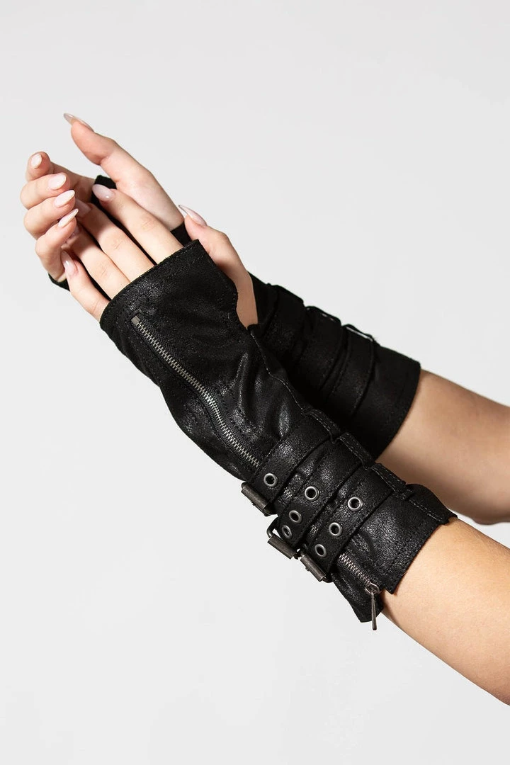 KillStar Accessories Heaven Knows Fingerless Buckle Gloves 3 KillStar Accessories Heaven Knows Fingerless Buckle Gloves