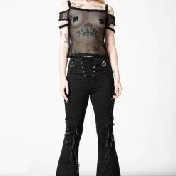 KillStar Gals Huntly Fishnet Bardot Top
