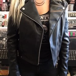 DeadRockers The Fatale Vegan Black Leather Jacket