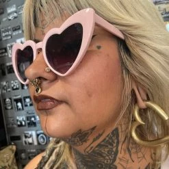 Other Gals Baby Pink Heart Sunglasses