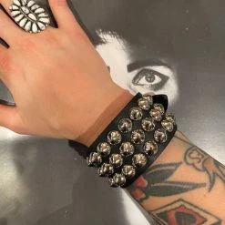 Funk Plus Accessories Triple Round Cone Stud Wristband