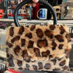 DeadRockers Meow Fuzzy Leopard Mini Purse Gals