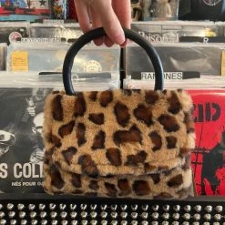 DeadRockers Meow Fuzzy Leopard Mini Purse Gals