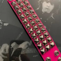 Funk Plus 3 Row Hot Pink Pyramid Stud Wristband Chokers // Wristbands