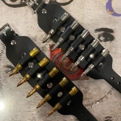 Funk Plus Silver Bullet Leather Wristband Accessories