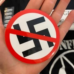 DeadRockers Stickers Anti Nazi Crossed Out Swastika Sticker