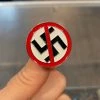 DeadRockers Anti Nazi Crossed Out Swastika Enamel Pin