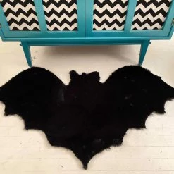 Sourpuss Furry Black Bat Rug