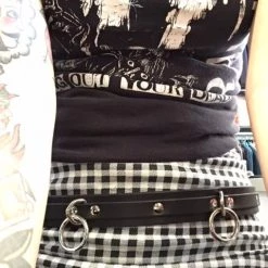 Ape Leather Mini 5 Ring Black Leather Bondage Belt