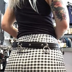 Ape Leather Mini 5 Ring Black Leather Bondage Belt