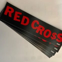 Band Merchandise Stickers Red Cross Long Logo Sticker