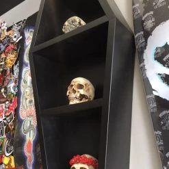 DeadRockers Housewares Black 2' Coffin Shelf