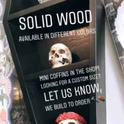 DeadRockers Housewares Black 2' Coffin Shelf